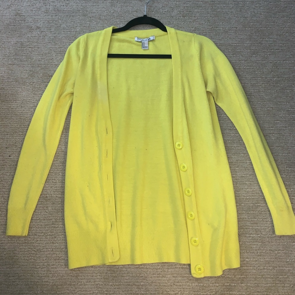 Yellow cardigan